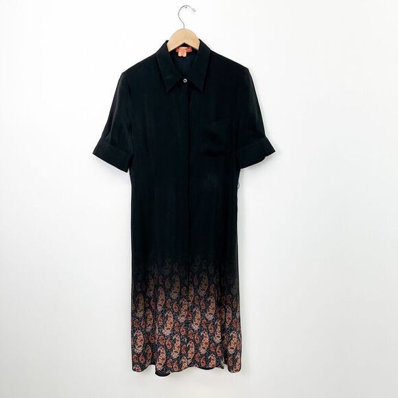 Altuzarra Women’s Black Silk Printed Orange Multicolored Ombre Print Shortsleeve - Picture 1 of 11